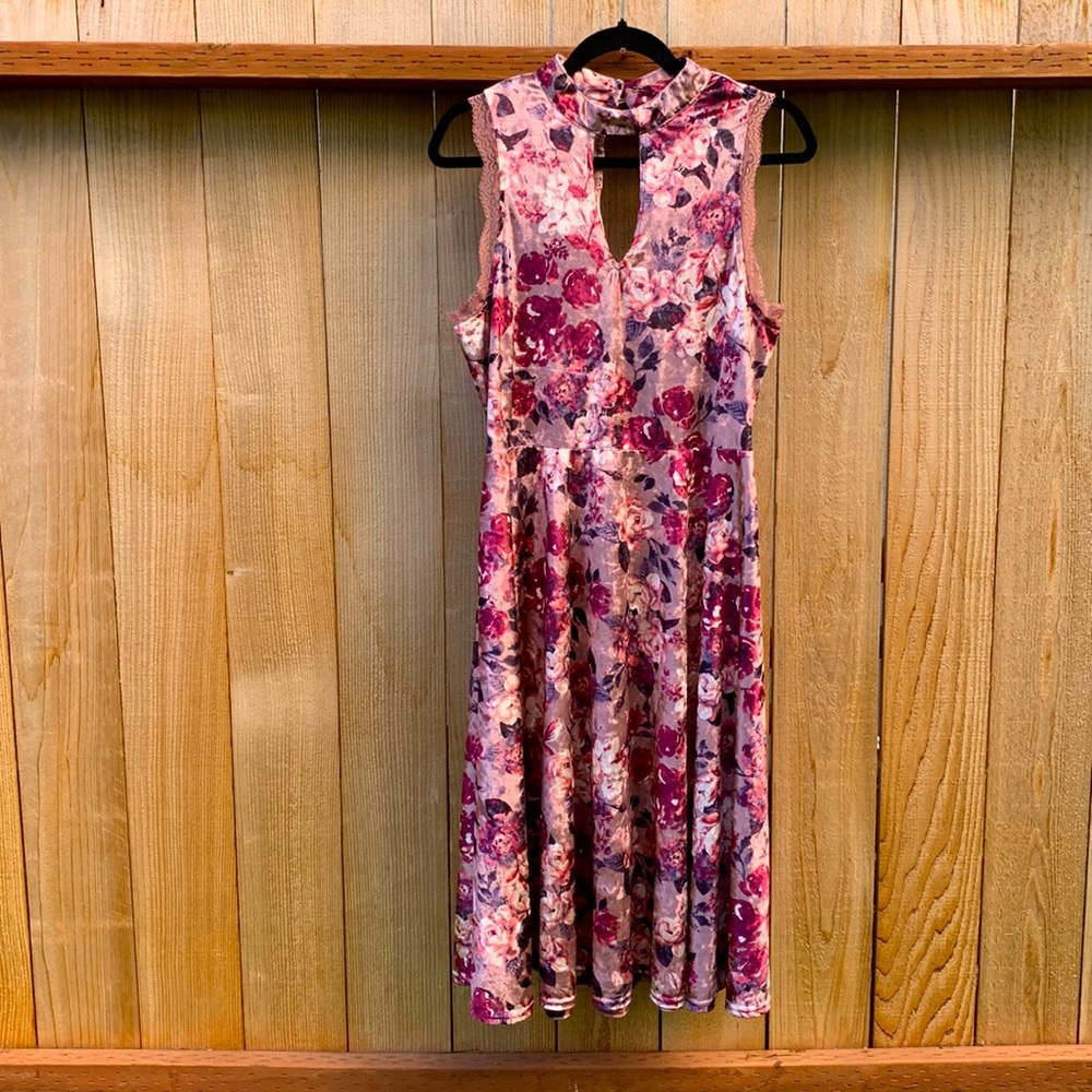 Velvet floral dress